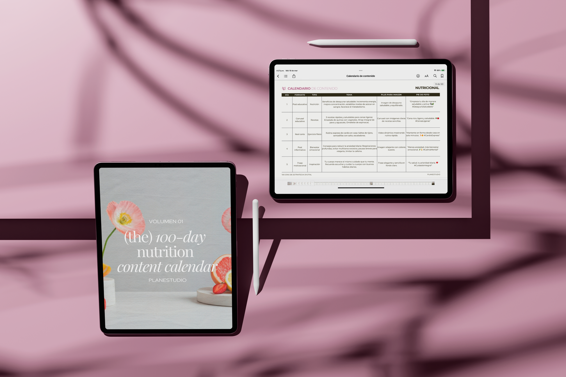 CALENDARIO DE CONTENIDO VOL. 01